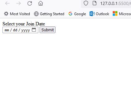 image displaying a form that gets input date